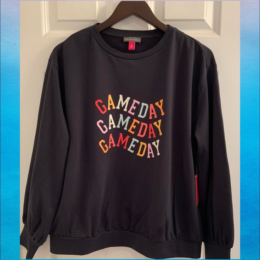 Vince Camuto Gameday Crewneck Sweatshirt- NWT - Medium - Picture 1 of 11